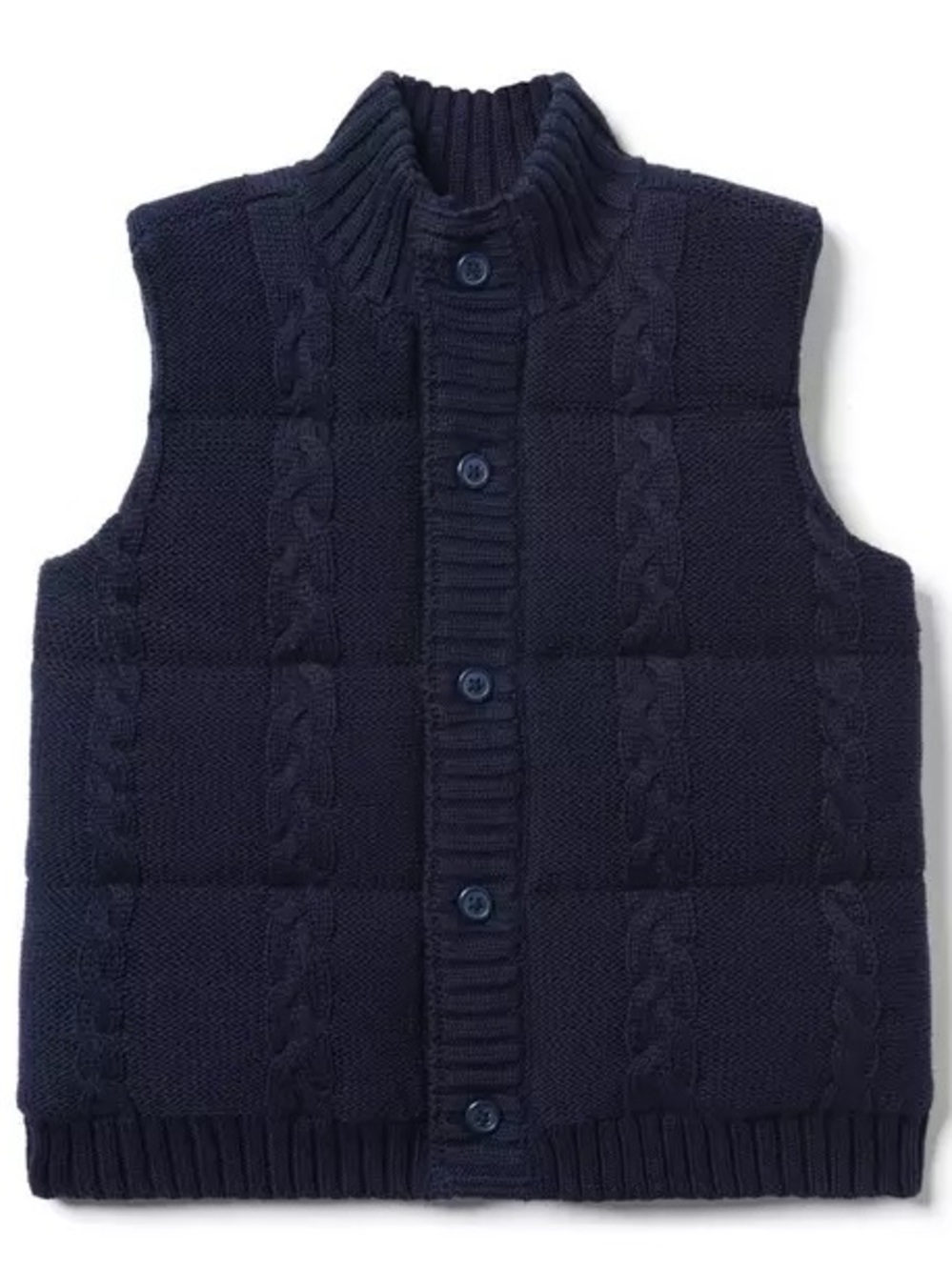 Janie and Jack cable knit sweater puffer vest size 2T, navy